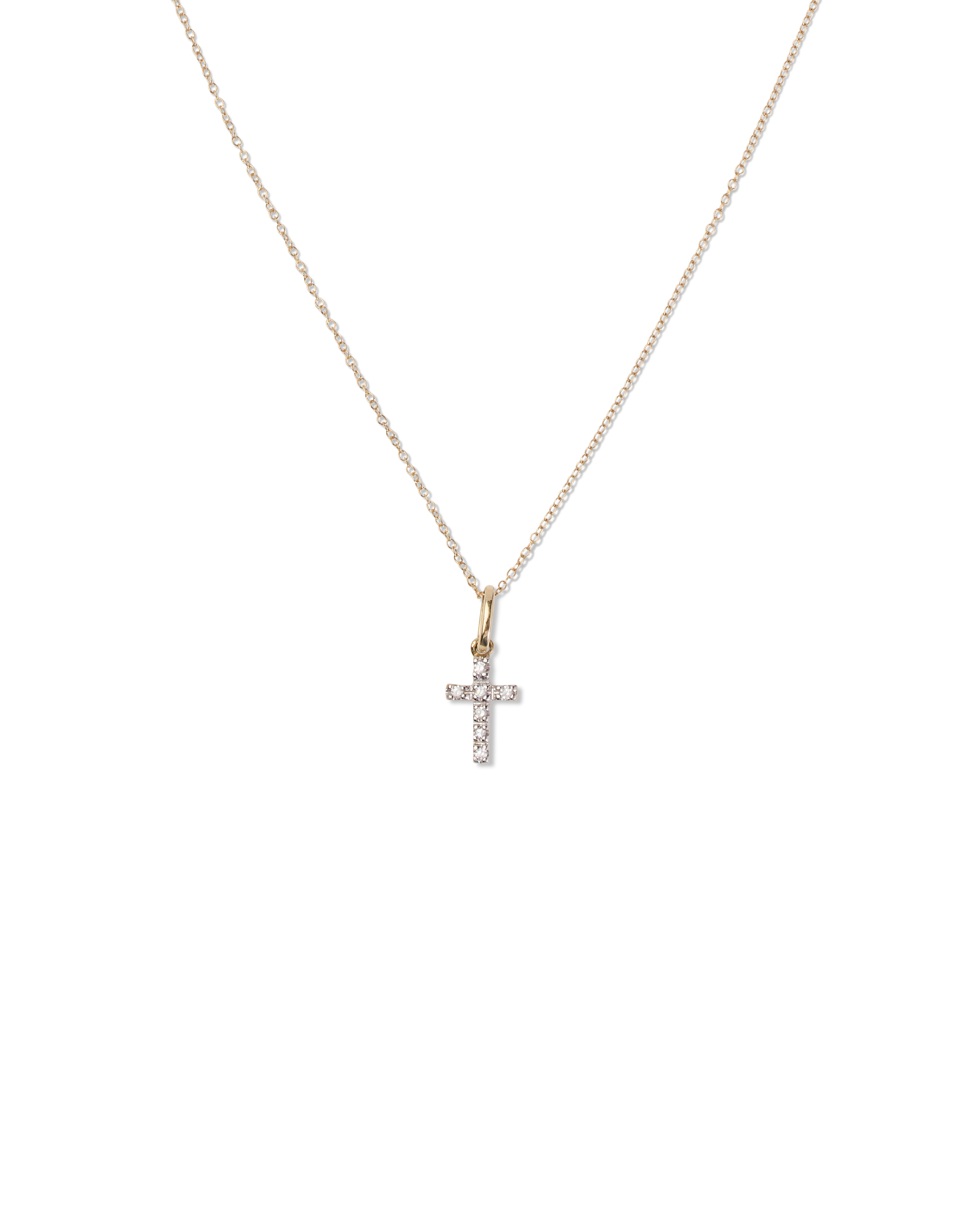 Tiny Diamond Cross Necklace